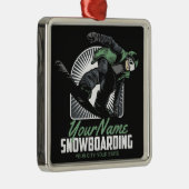 Aangepaste sneeuwboarder Shredding Metalen Ornament (Rechts)