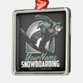 Aangepaste sneeuwboarder Shredding Metalen Ornament (Links)