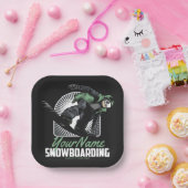 Aangepaste sneeuwboarder Shredding Papieren Bordje (Feest)