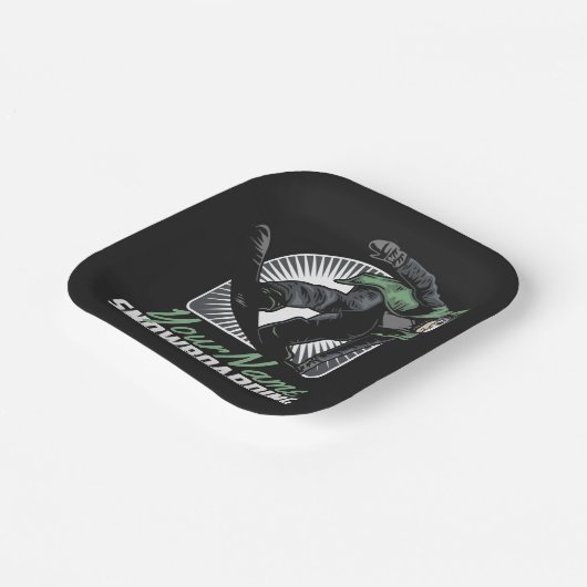 Aangepaste sneeuwboarder Shredding Papieren Bordje (Gebogen)