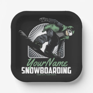 Aangepaste sneeuwboarder Shredding Papieren Bordje