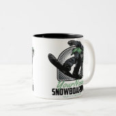 Aangepaste sneeuwboarder Shredding Tweekleurige Koffiemok (Voorkant rechts)