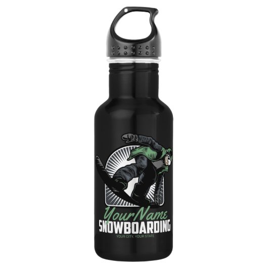 Aangepaste sneeuwboarder Shredding Waterfles (Voorkant)