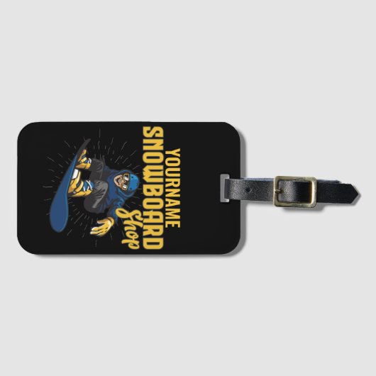 Aangepaste sneeuwboarder Snowboarding Shop Big Air Bagagelabel (Voorkant (horizontaal))