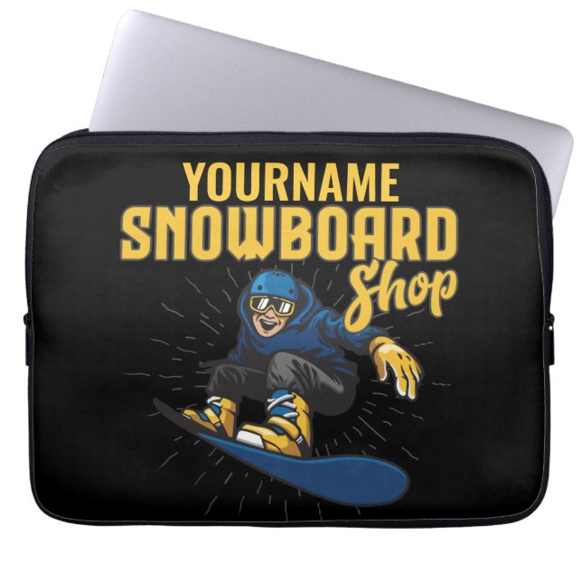 Aangepaste sneeuwboarder Snowboarding Shop Big Air Laptop Sleeve (Voorkant)