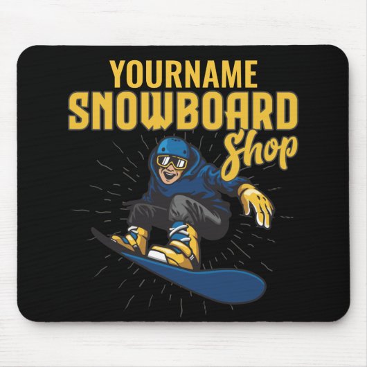 Aangepaste sneeuwboarder Snowboarding Shop Big Air Muismat (Voorkant)