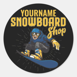 Aangepaste sneeuwboarder Snowboarding Shop Big Air Ronde Sticker