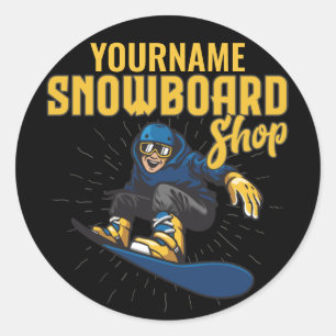 Aangepaste sneeuwboarder Snowboarding Shop Big Air Ronde Sticker