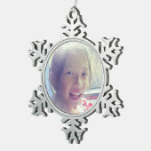 Aangepaste sneeuweffect Selfie Tin Sneeuwvlok Ornament (Rechts)