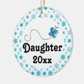 Aangepaste Sneeuwkerstversiering voor dochter Keramisch Ornament (Links)