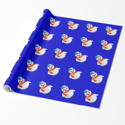 Aangepaste Sneeuwman Kerstverpakking Cadeaupapier (Uitgerold)