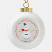 Aangepaste Sneeuwman Knop Bal Ornament (Voorkant)