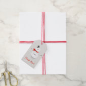 Aangepaste Sneeuwman Knop Bedankt Label Cadeaulabel (Met Touw)