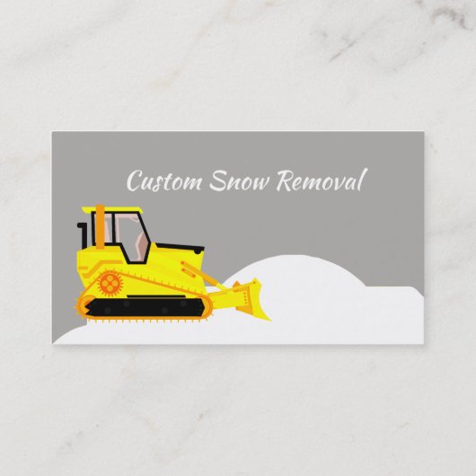 Aangepaste sneeuwverwijderaar Bulldozer Business Visitekaartje (Achterkant)