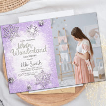 Aangepaste sneeuwvlok Baby-feestuitnodiging