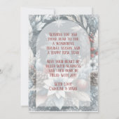 Aangepaste sneeuwvlokken & Chic Botanische Vakanti Feestdagenkaart (Achterkant)