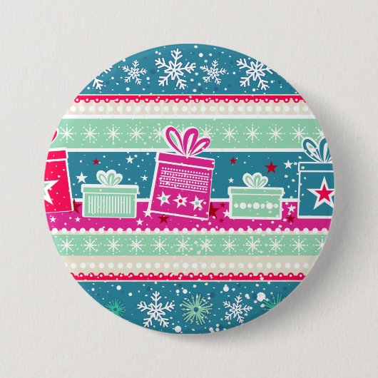Aangepaste sneeuwvlokken en Cadeaus Ronde Button 7,6 Cm (Voorkant)