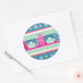 Aangepaste sneeuwvlokken en Cadeaus Ronde Sticker (Envelop)
