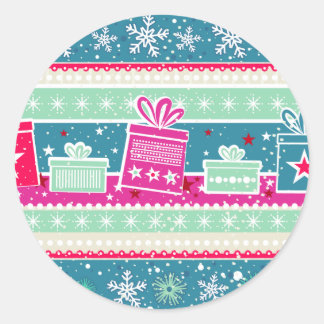 Aangepaste sneeuwvlokken en Cadeaus Ronde Sticker