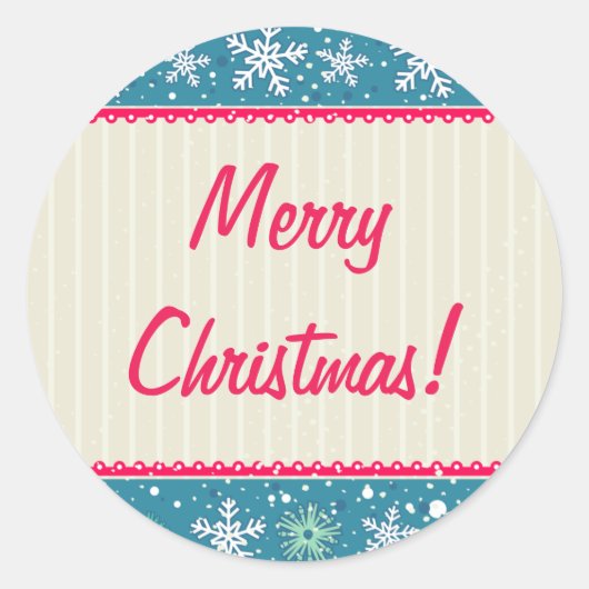 Aangepaste sneeuwvlokken en Cadeaus Ronde Sticker (Voorkant)