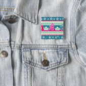 Aangepaste sneeuwvlokken en Cadeaus Vierkante Button 5,1 Cm (In situ)