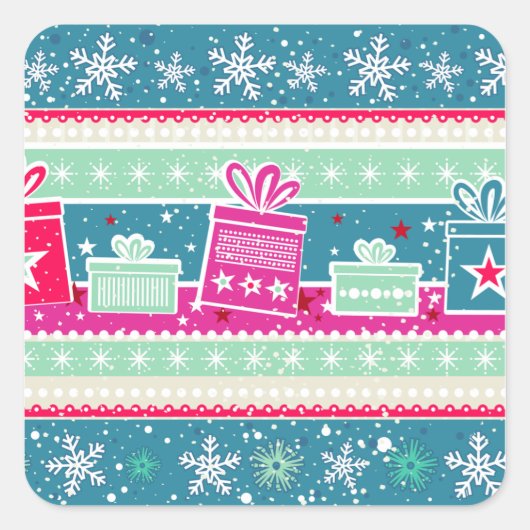 Aangepaste sneeuwvlokken en Cadeaus Vierkante Sticker (Voorkant)