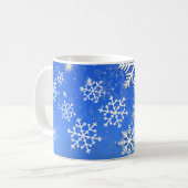 Aangepaste sneeuwvlokken en sterren Aangepaste tek Koffiemok (Voorkant links)