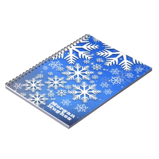 Aangepaste sneeuwvlokken en sterren Aangepaste tek Notitieboek (Linkerzijde)