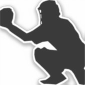 Aangepaste snijder Baseball Catcher Sticker (Voorkant)