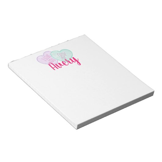 Aangepaste Snoep harten Valentijn Notitieblok (Schuin)