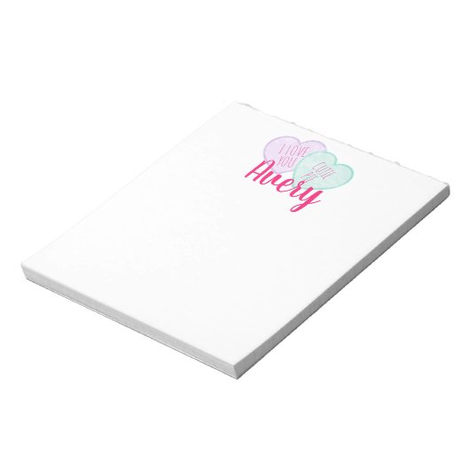 Aangepaste Snoep harten Valentijn Notitieblok (Linkerzijde)