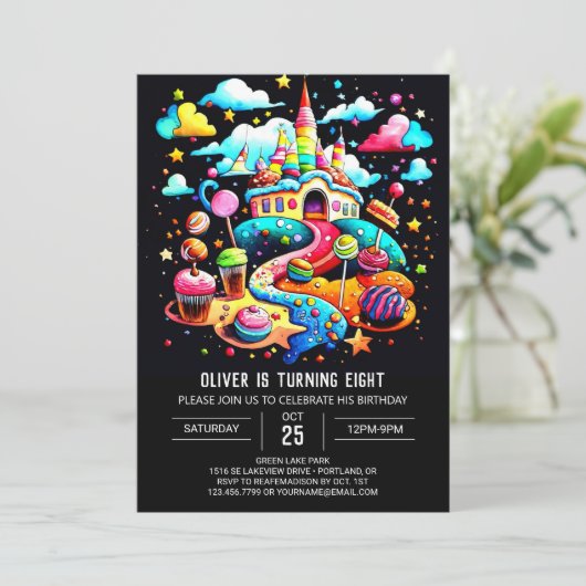 Aangepaste Snoep Verjaardag Kaart (Staand voorkant)