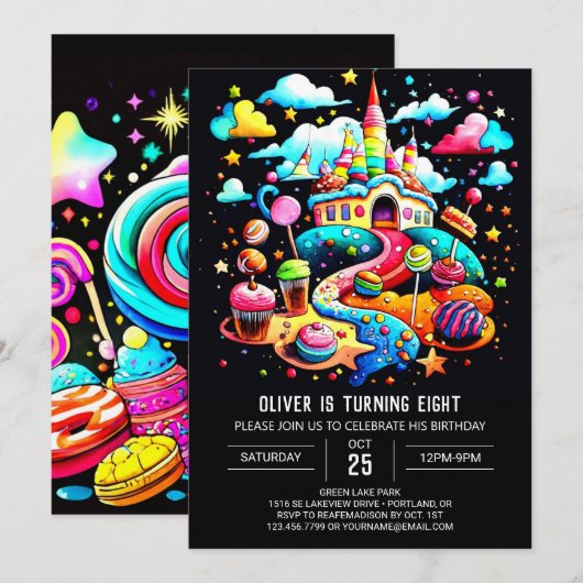 Aangepaste Snoep Verjaardag Kaart (Voorkant / Achterkant)