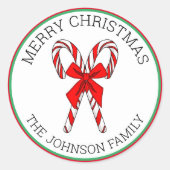 Aangepaste snoepjes en kerstmis ronde sticker (Voorkant)