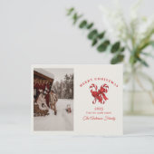 Aangepaste snoepriet waterverf Kerstfoto cadeau Feestdagenkaart (Staand voorkant)