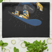 Aangepaste Snowboarder Snowboarden Winkel Big Air Theedoek (Gevouwen)