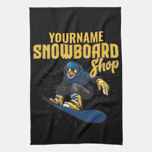 Aangepaste Snowboarder Snowboarden Winkel Big Air Theedoek (Verticaal)
