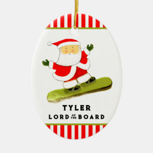 Aangepaste Snowboarder Snowboarding Keramisch Ornament