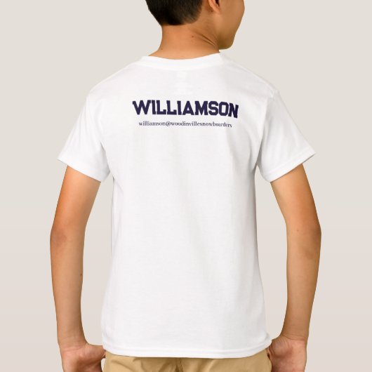 Aangepaste Snowboarding Locatie Datum Naam T-shirt (Achterkant)