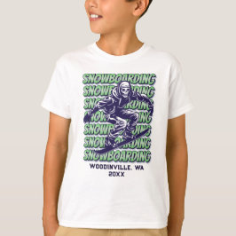 Aangepaste Snowboarding Locatie Datum Naam T-shirt