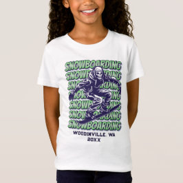 Aangepaste Snowboarding Locatie Datum Naam T-shirt