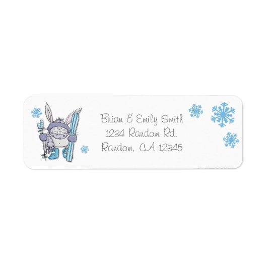 Aangepaste snowflake-retourlabels voor het skibunn etiket (Voorkant)