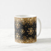 Aangepaste Snowflakes Gold Glitter Coffee-Mok Koffiemok (Voorkant rechts)