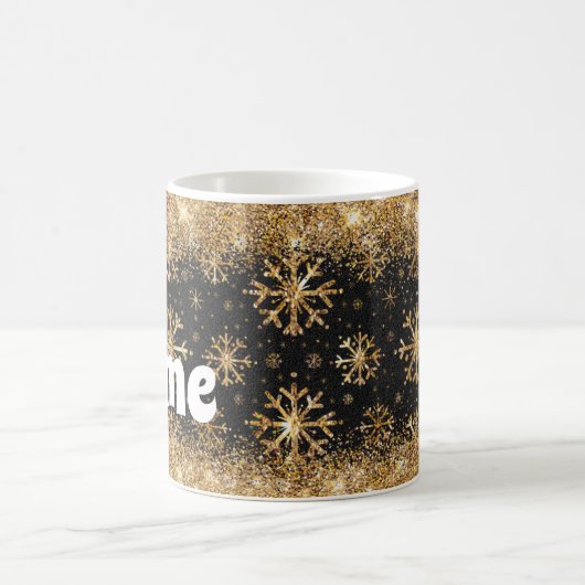 Aangepaste Snowflakes Gold Glitter Coffee-Mok Koffiemok (Center)