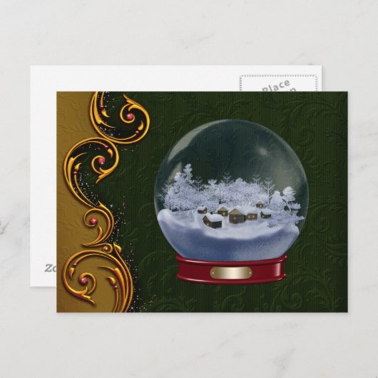 Aangepaste Snowglobe Christmas Briefkaart (Voorkant / Achterkant)