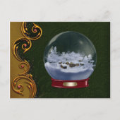 Aangepaste Snowglobe Christmas Briefkaart (Voorkant)