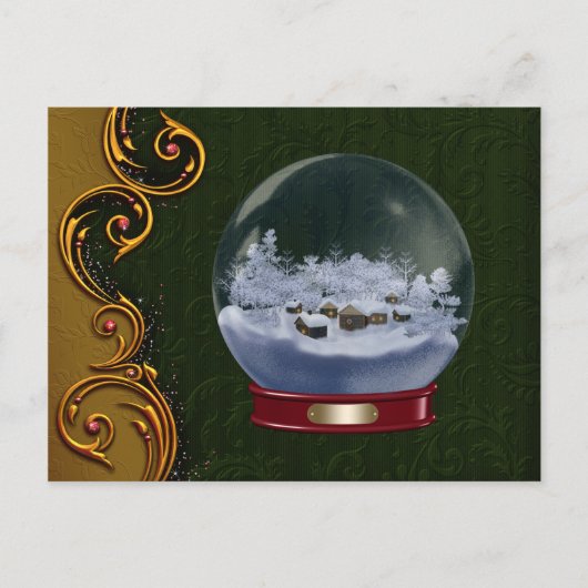 Aangepaste Snowglobe Christmas Briefkaart (Voorkant)