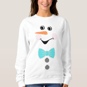 Aangepaste Snowman Blauwgroen Blue Bowtie Black Bu Trui