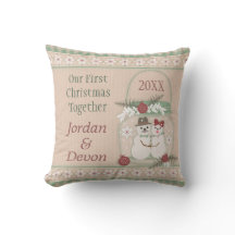 Aangepaste Snowman Couple 1e Kerstmis