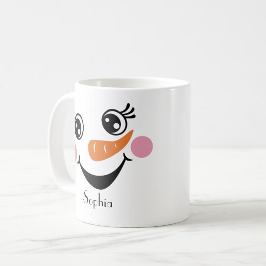 Aangepaste Snowman-Mok met aangepaste naam Koffiemok (Voorkant links)